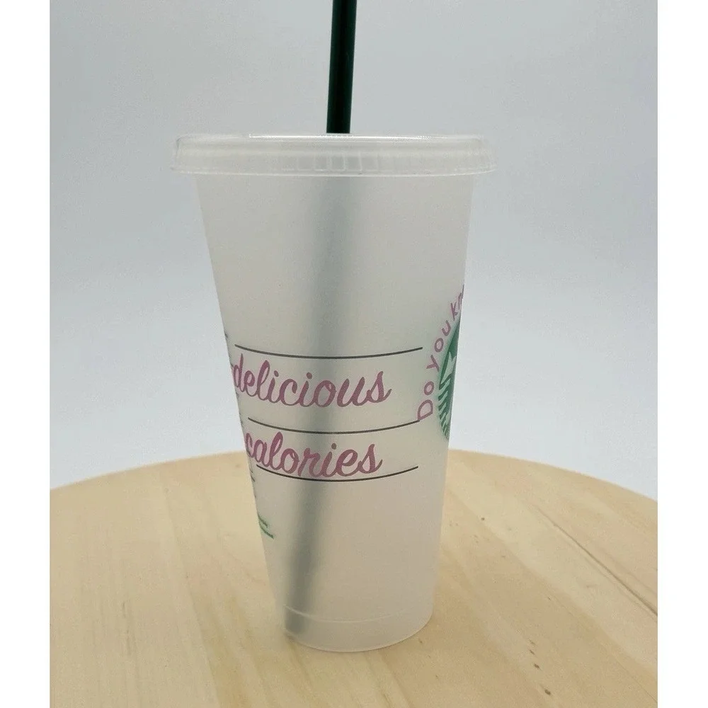 Starbucks Reusable Cold Cup 24Oz BT21 Inspired Cartoon Characters Plastic‎ Lid